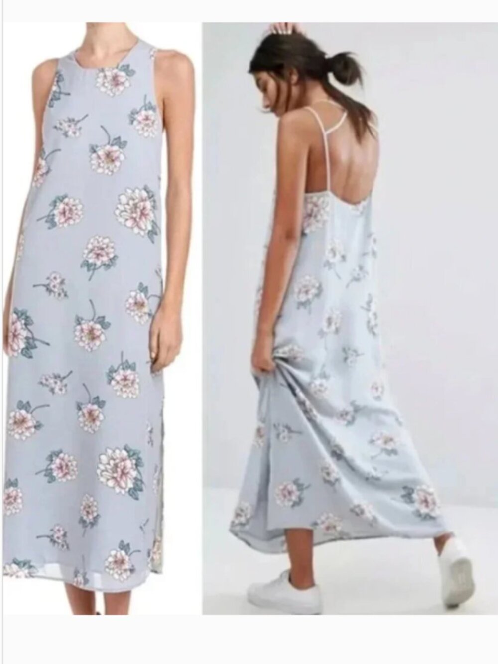 J.O.A. LA Floral Slip Dress Open Back Loose Fit Flowy Casual Size Medium NWT